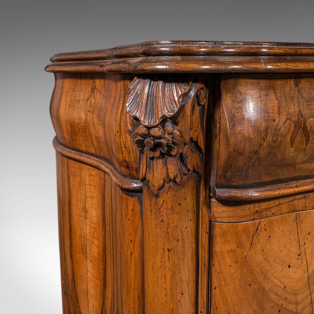 photo furniture Pair Of Vintage Bedside Cabinets, Italian, Walnut, Bedroom Nightstand, Rococo
