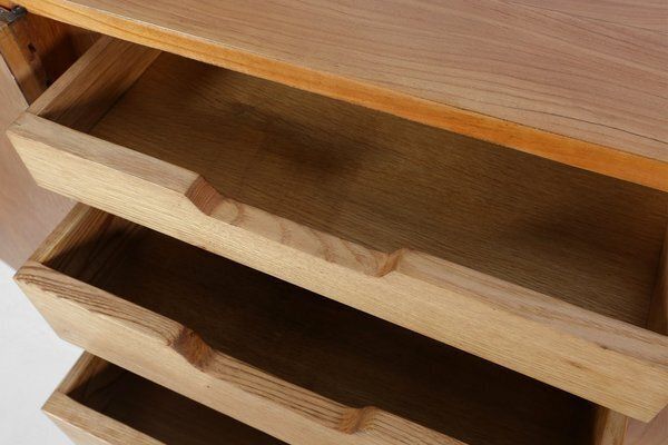 photo furniture Mid Century French Sideboard In Full Cherry Wood, 1950s