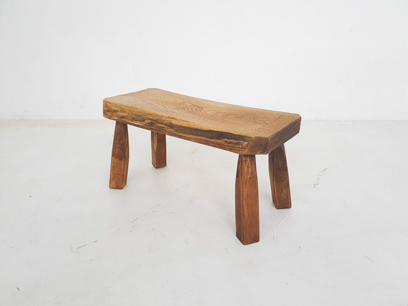 Solid Oak Side Table, The Netherlands 1970's photo for sale