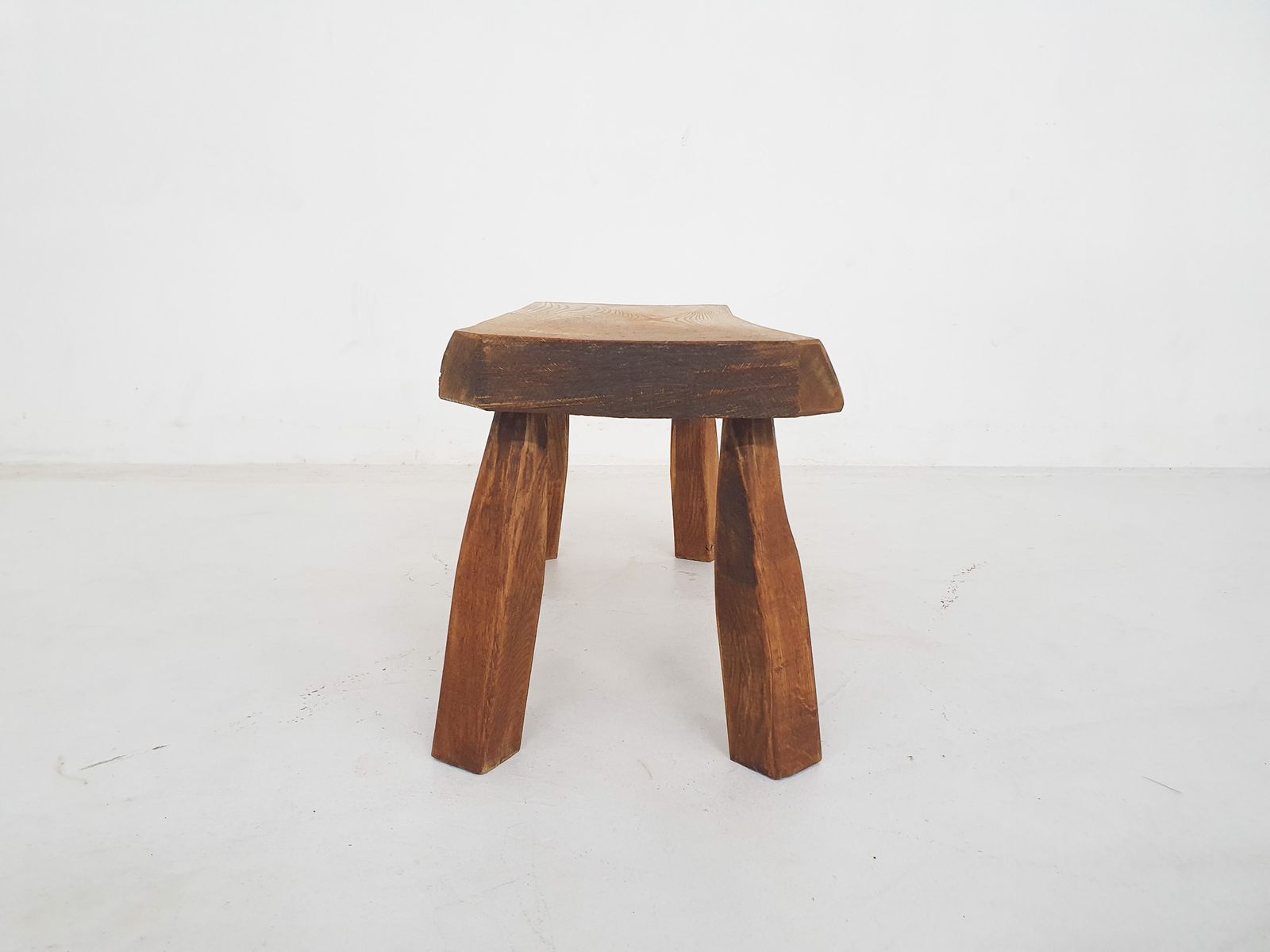 Furniture Solid Oak Side Table, The Netherlands 1970's photo