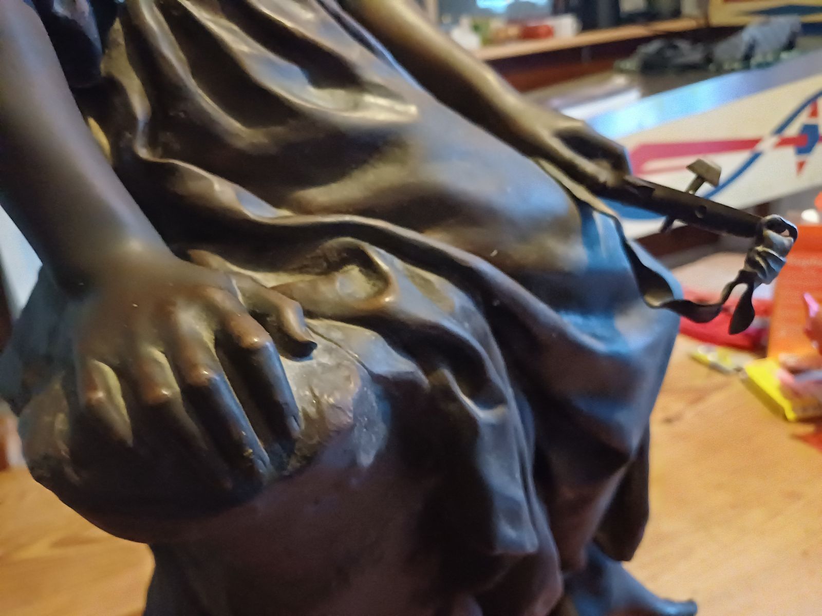 photo vinterior Bronze Paul Eugéne Mengin Fondeur Susse "Mandolin Player"