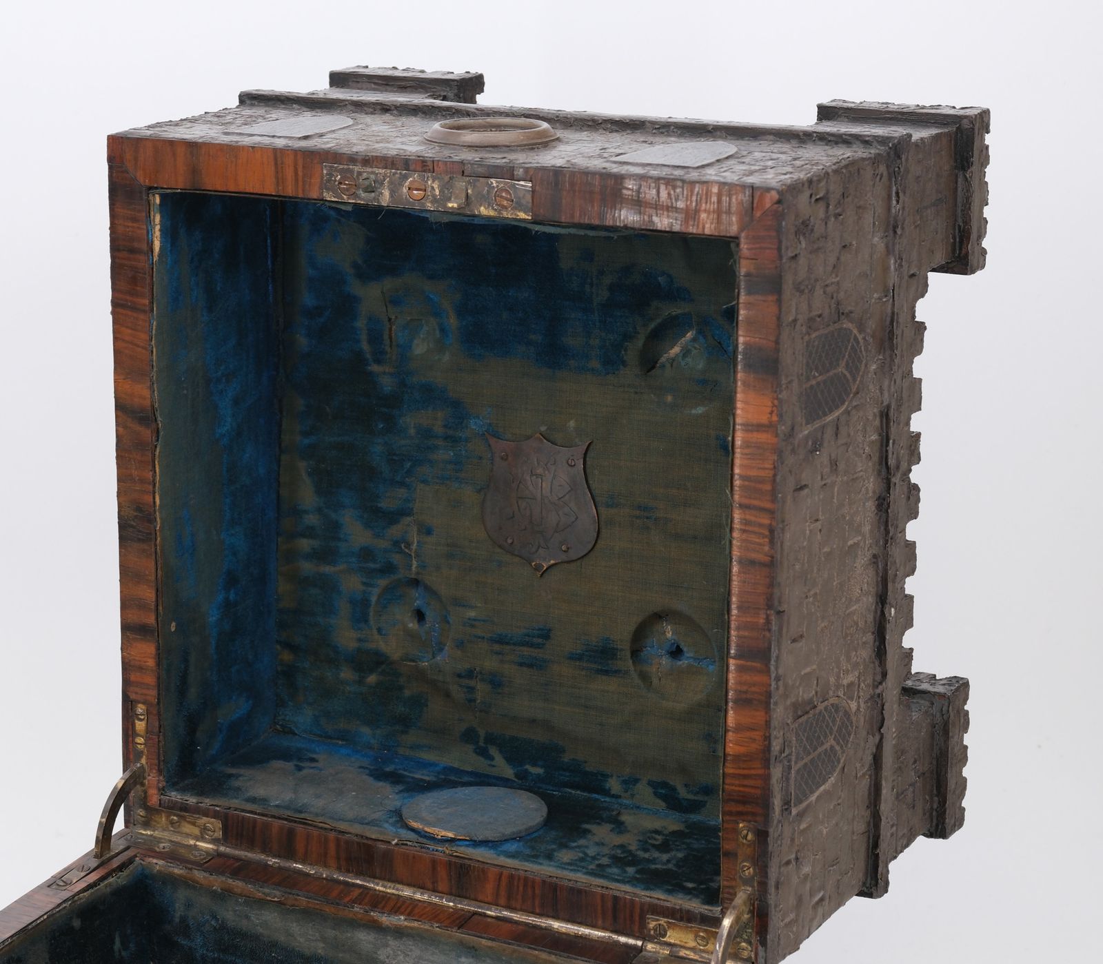 photo for sale Rare 19th Century Decanter Box Depicting A Medieval Castle