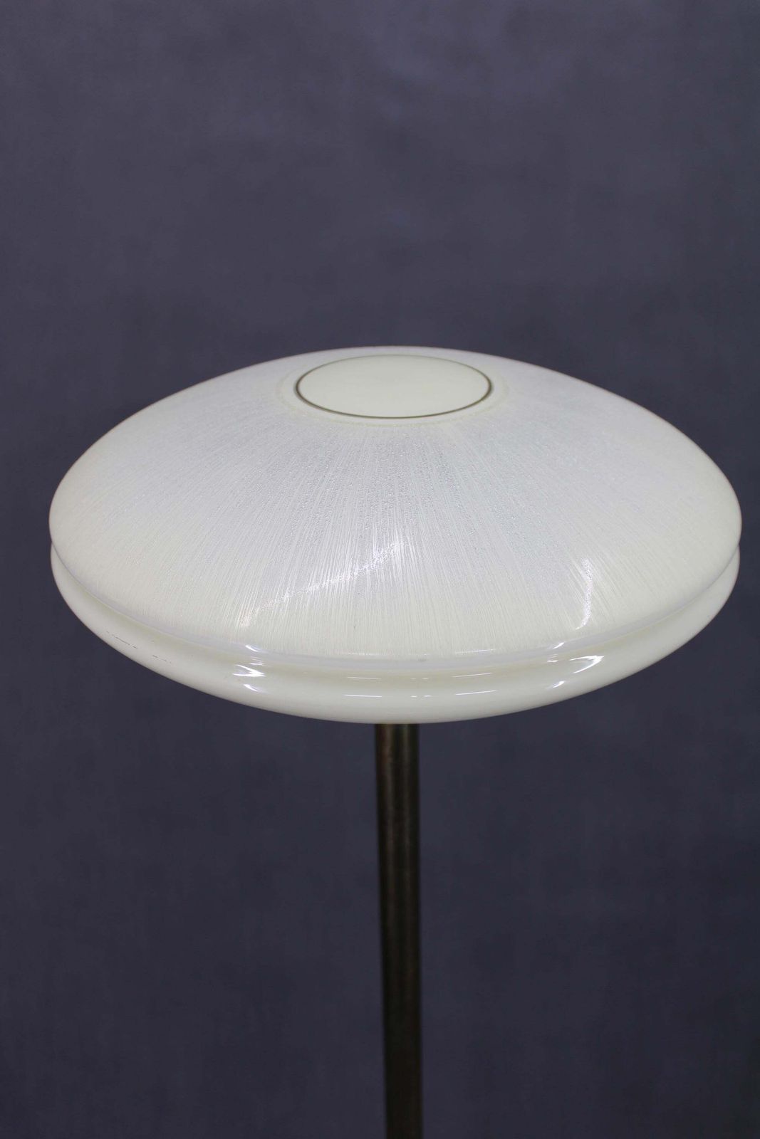 1940s Restored Floor Lamp In Brass Finish With  Glass Shade photo Lighting