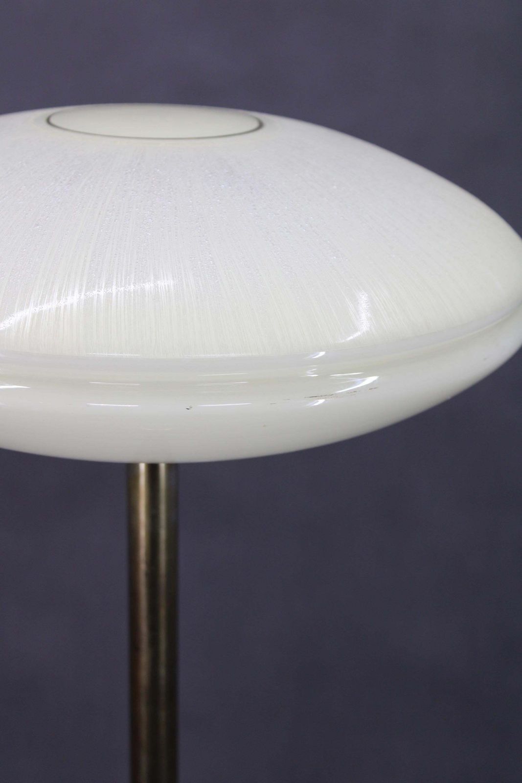 1940s Restored Floor Lamp In Brass Finish With  Glass Shade photo 883.0