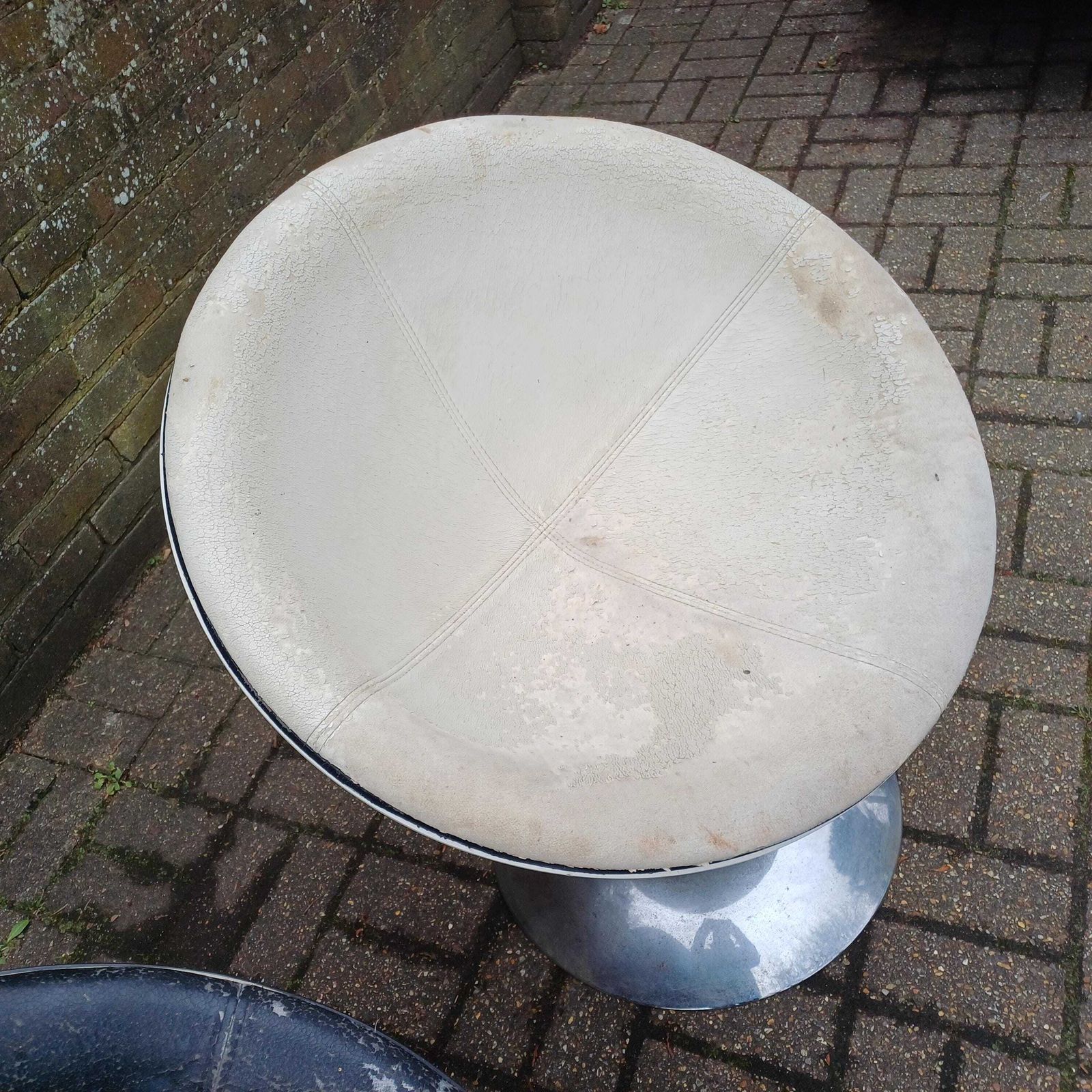 Set Of 3 1970s Style Globe Chairs Chrome And Fibre Glass Or Plastic Need Work photo furniture