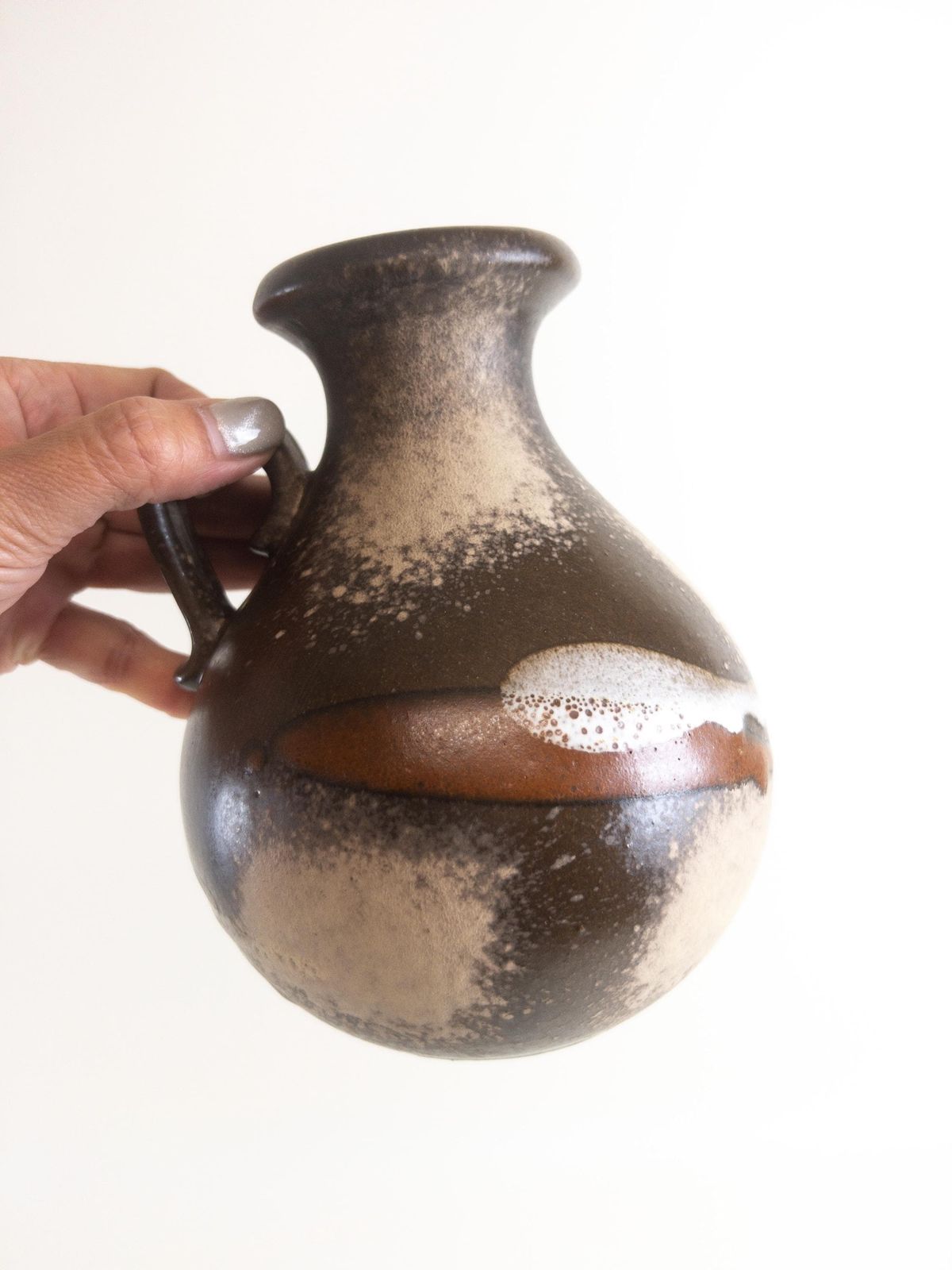 West German Pottery   Ceramic Vase By Scheurich Keramik   Form 495 16   Brown, Earthy   Coppery West German Vase photo furniture