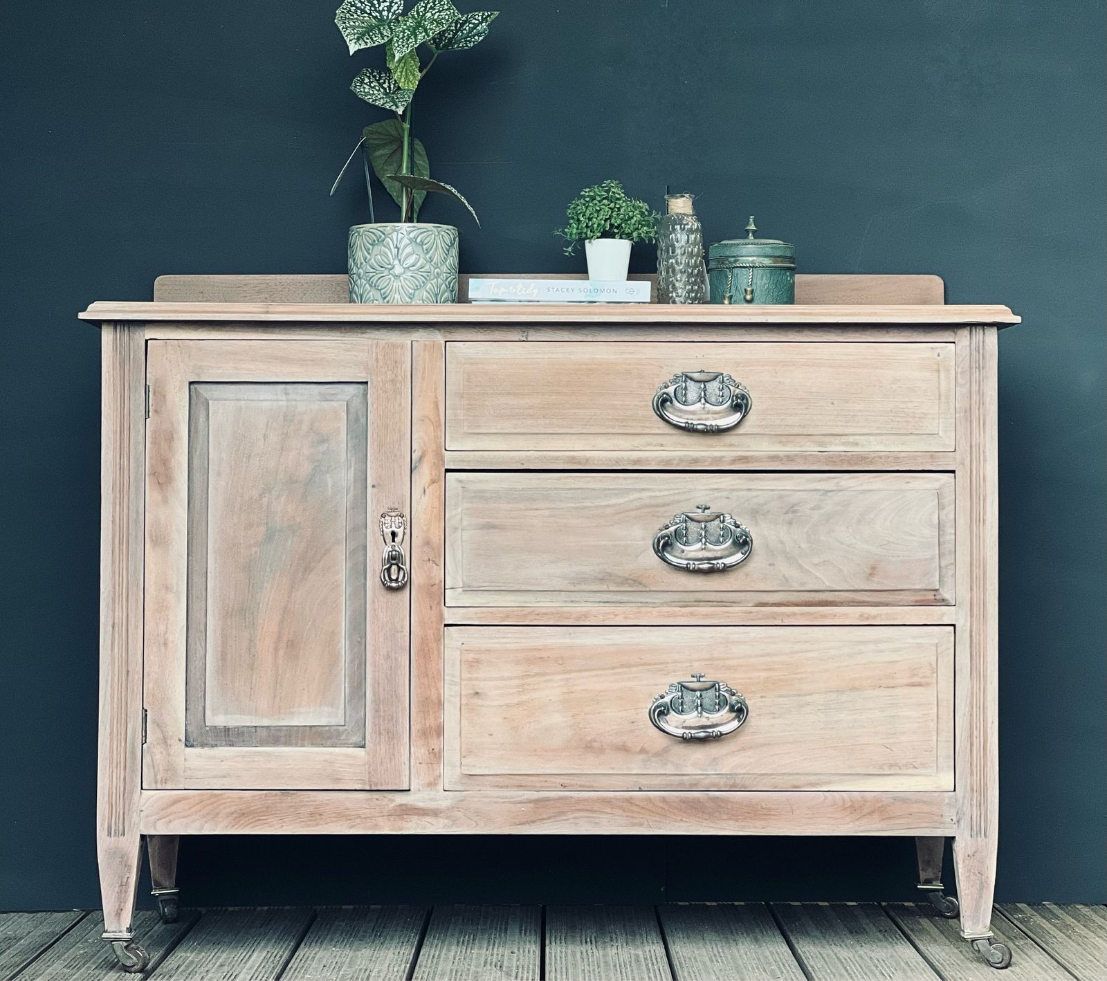 Paintwashed Wood Chest Of Drawers photo 145.0