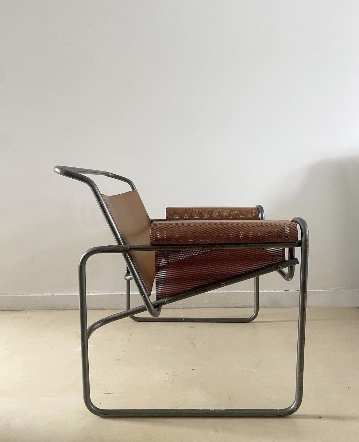 Perforated Metal Chair In The Style Of Marcel Breuer photo furniture