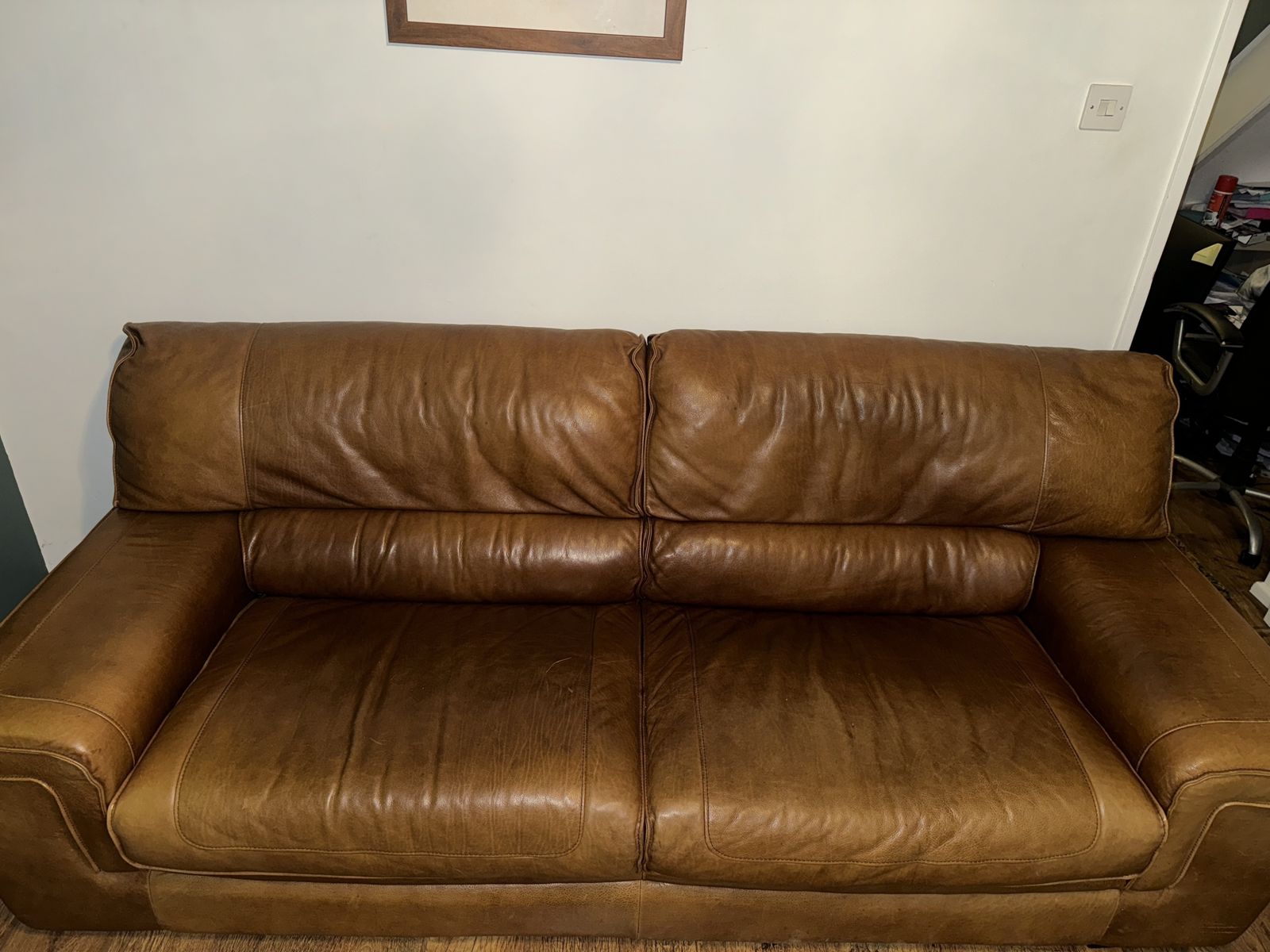 Premium Leather Sofa Set – 3 Seater, 2 Seater, And 1 Seater – £750 photo for sale