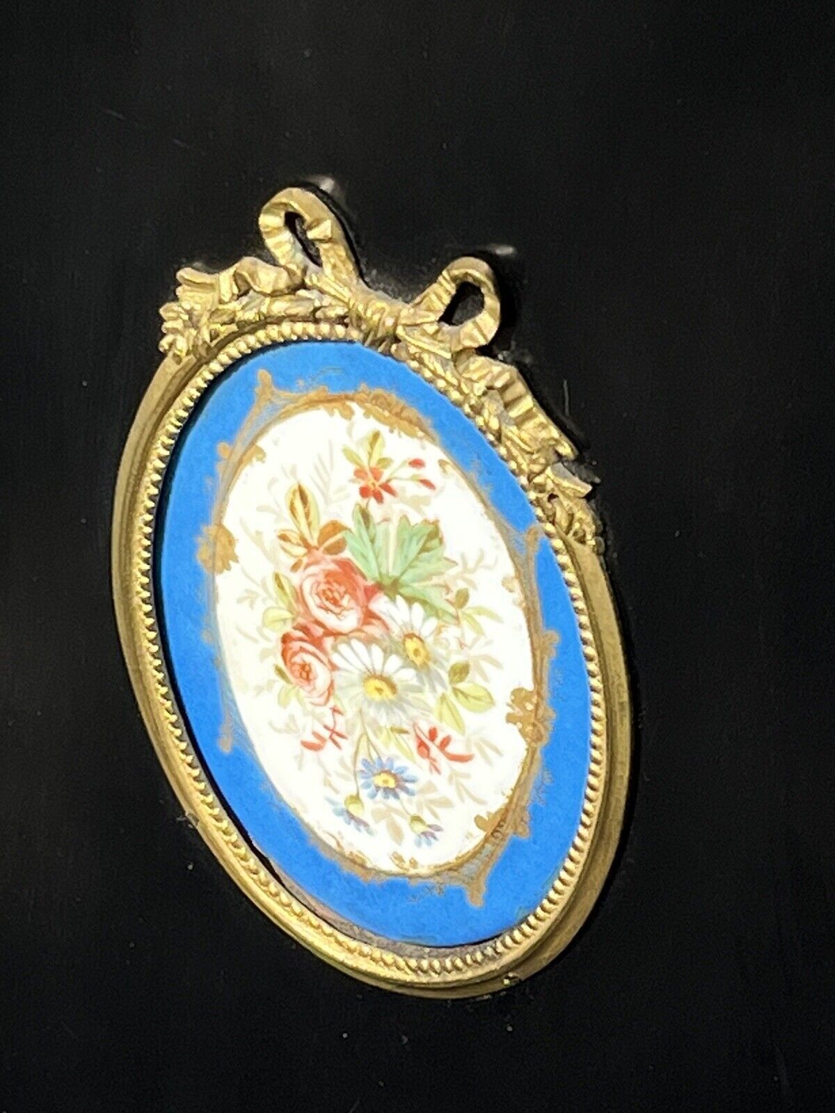 photo for sale Victorian French Empire Credenza With French Porcelain Plaques And Ormolu.