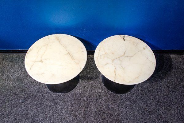 Tulip Coffee Tables With Marble Tops By Eero Saarinen For Knoll International, 1980s, Set Of 2 photo for sale