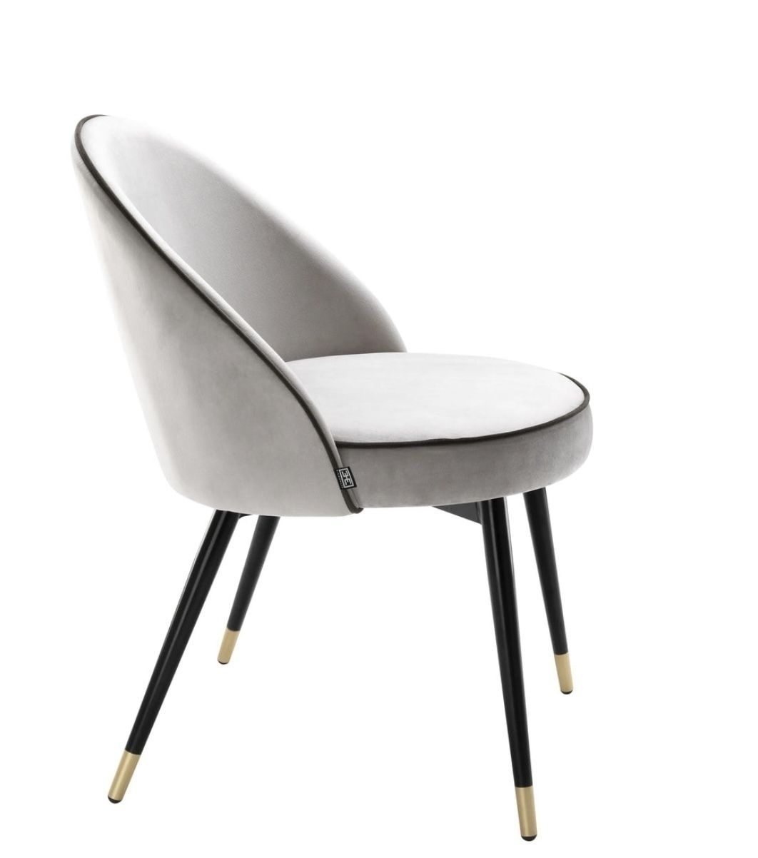 Eichholtz Cooper Dining Chair Set Of 6 In Grey Velvet photo for sale