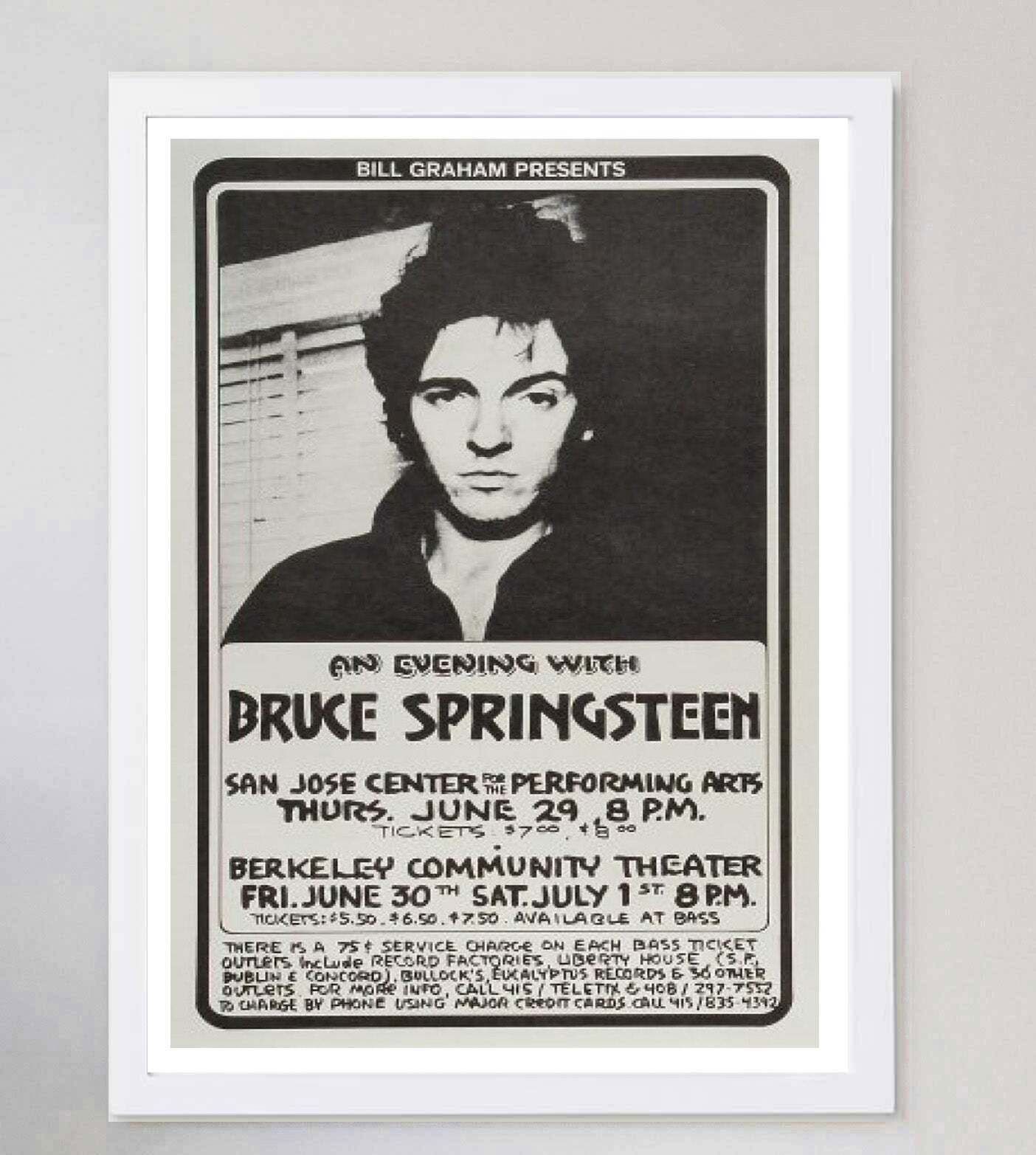 Bruce Springsteen   San Jose & Berkeley Original Vintage Poster photo for sale
