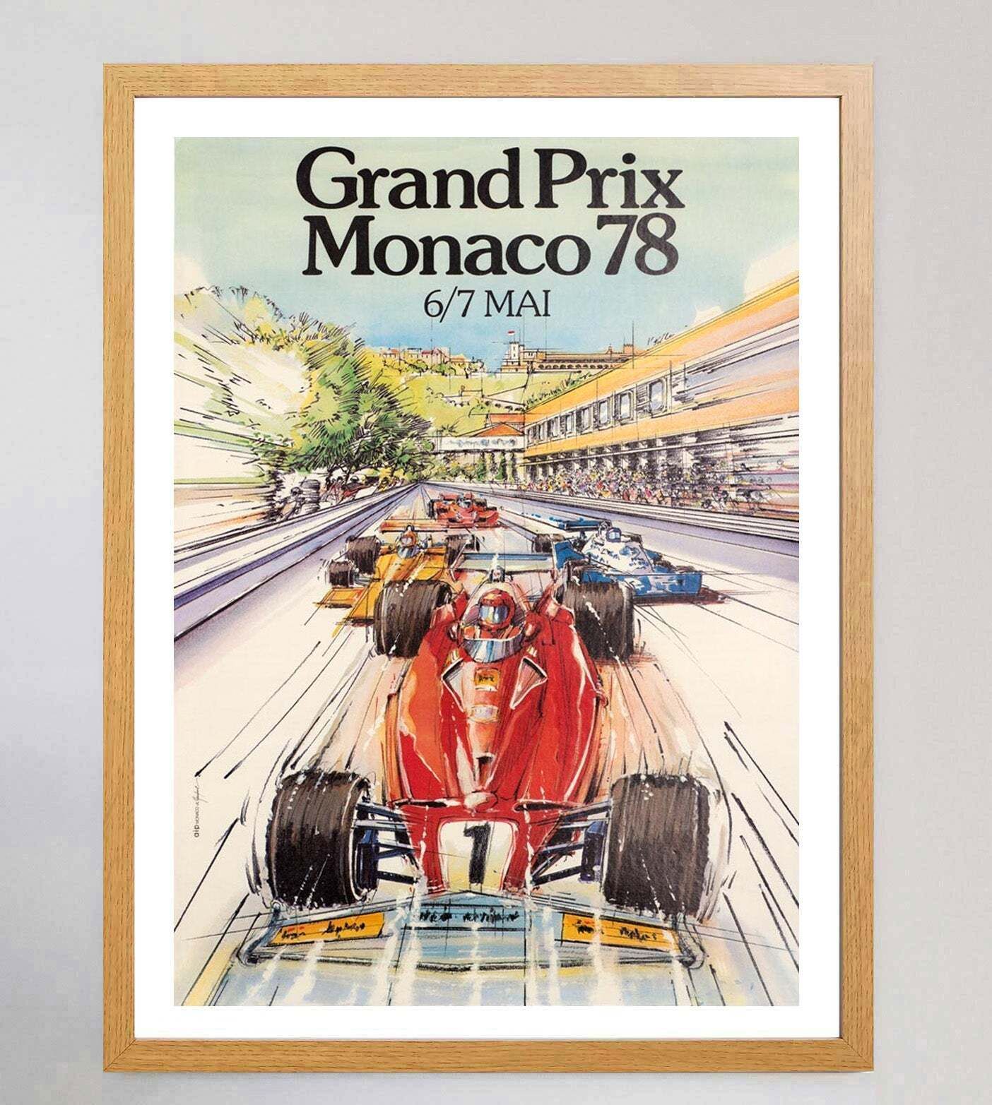1978 Monaco Grand Prix Original Vintage Poster photo Art