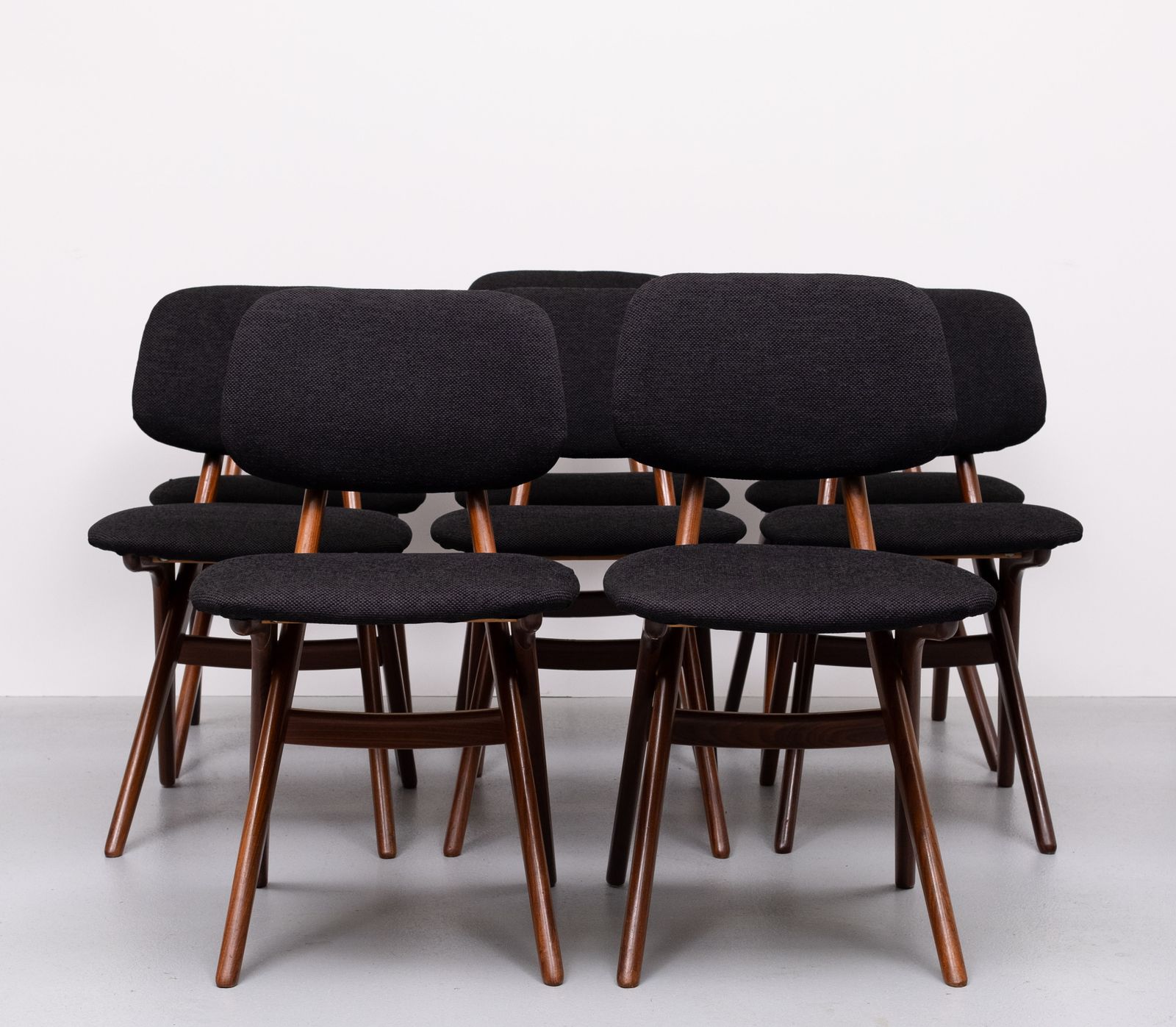 Dutch Scissors Dining Chairs Louis By Van Teeffelen For Wébé, 1959, Set Of 8 photo for sale