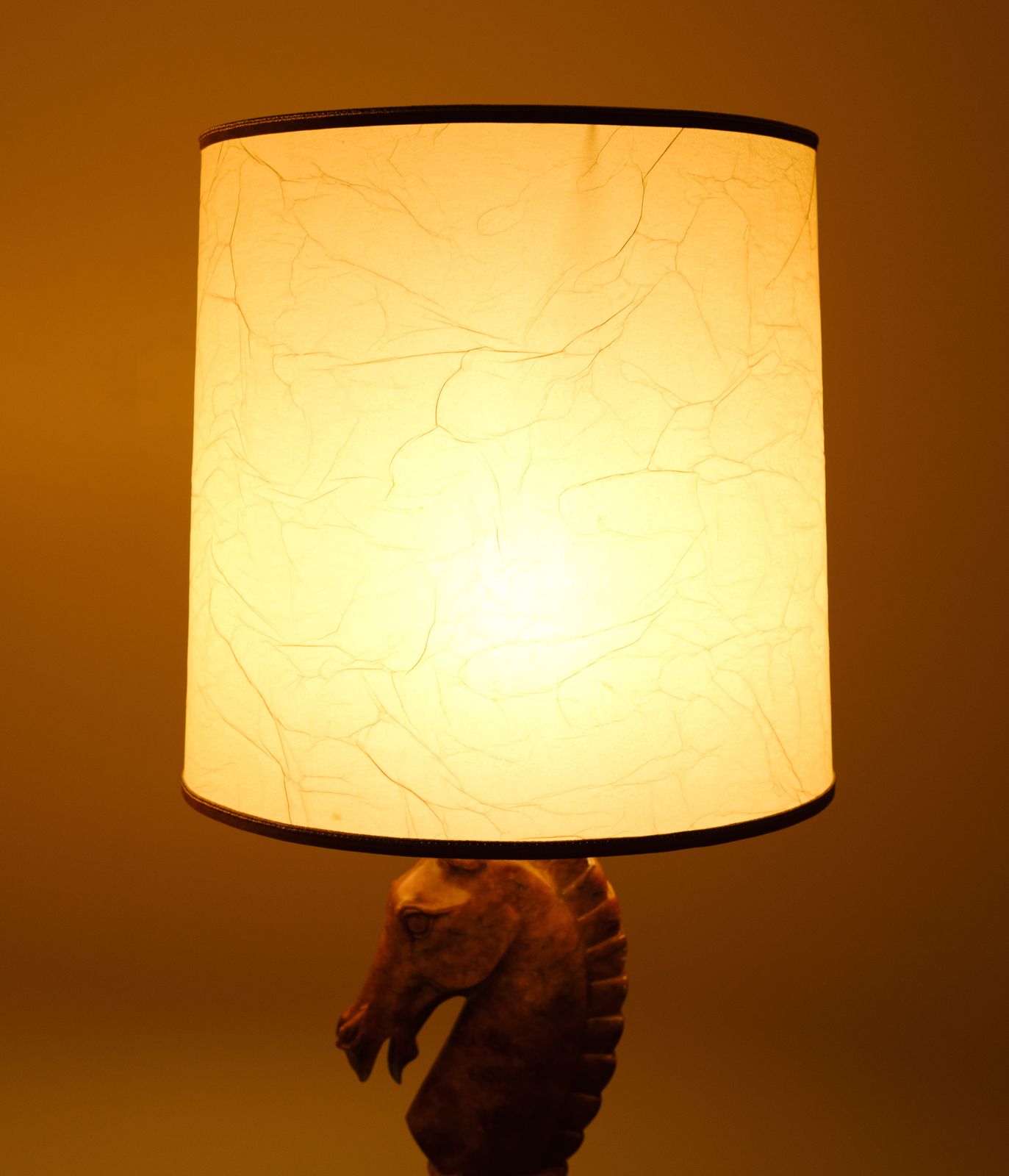 Lighting Large Horse Head Chess Knights Carved Alabaster Lamps Italy 1960s photo