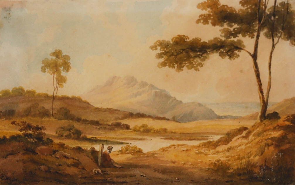Follower Of John Varley (1778 1842) Framed Watercolour, Hermit In A Landscape photo furniture
