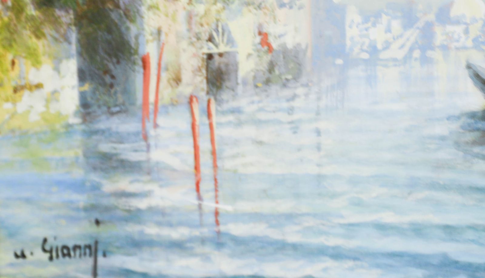 Maria Gianni (1873 1956) Framed Gouache, Gondola On The Lido photo vinterior