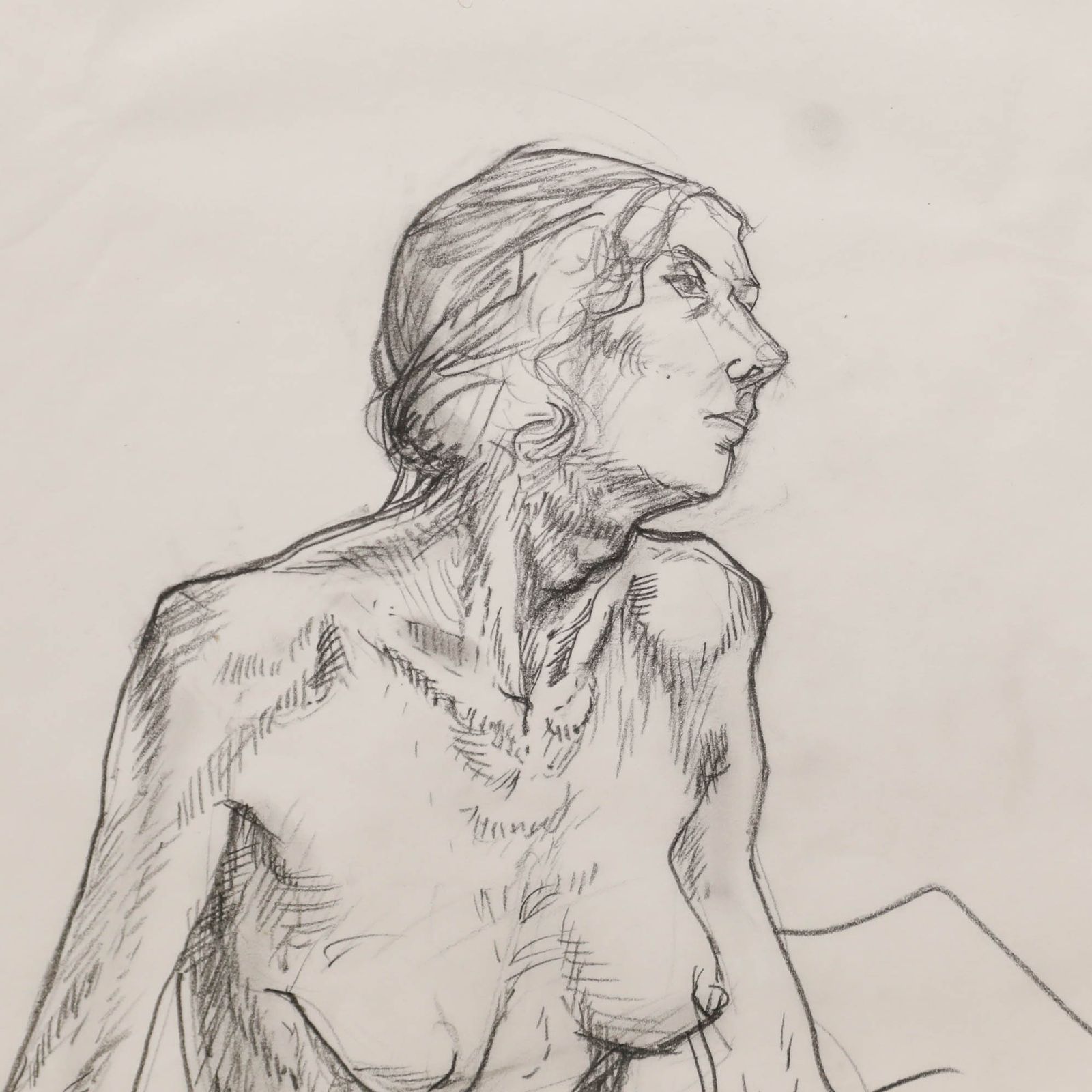 Attrib. Kathe Strenitz (1923 2017) Framed Graphite Drawing, Female Nude photo Art