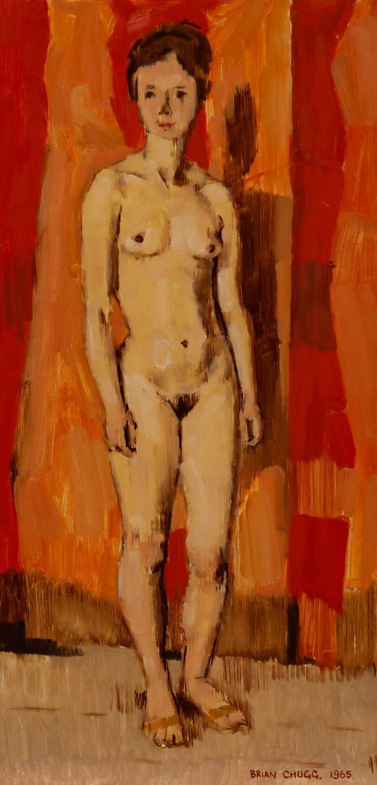 Brian Chugg (1926 2003) Mid 20th Century Oil, Esquiline Nude photo furniture
