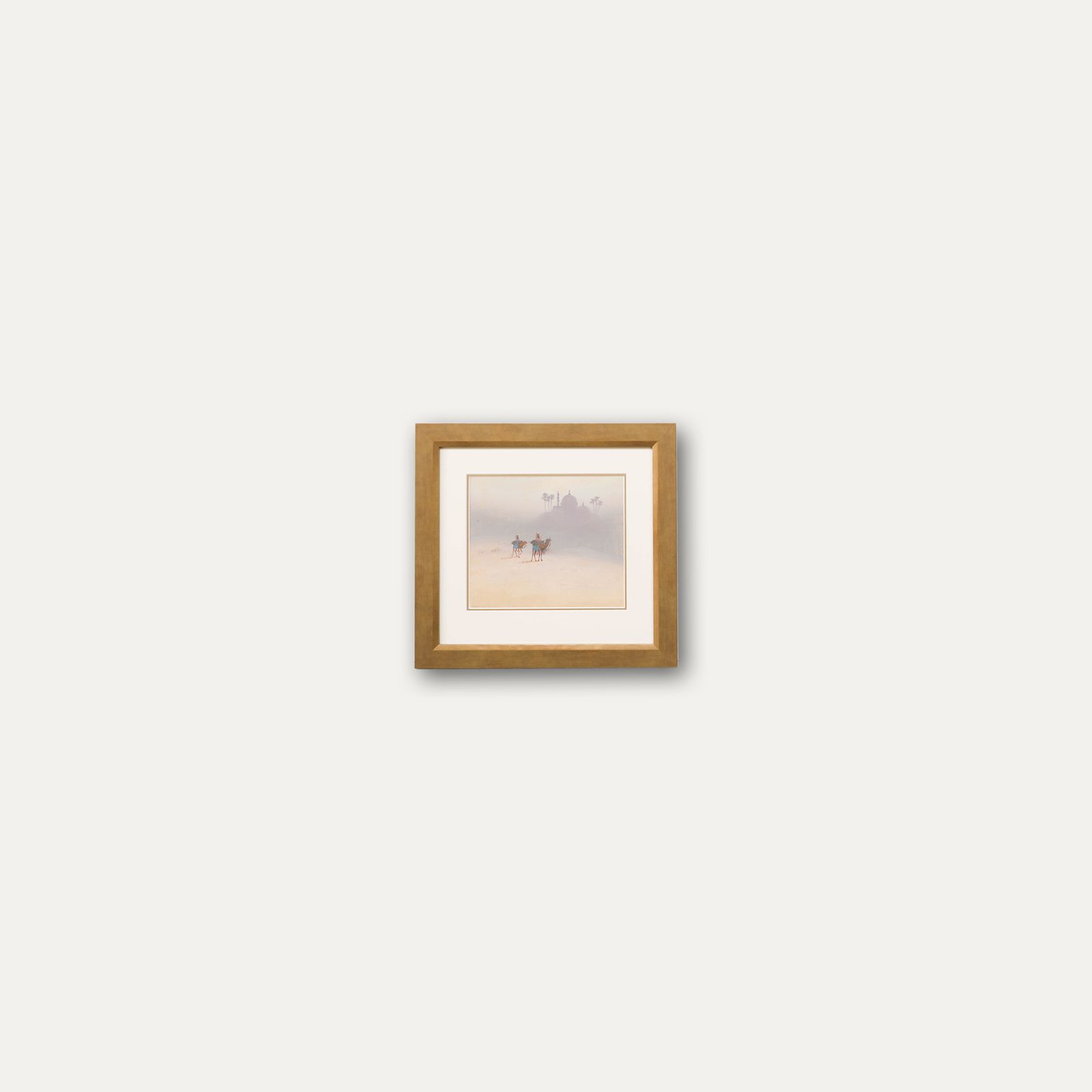 Wilson Furness Framed 20th Century Gouache, Camel Riders Passing By A Mosque photo buy
