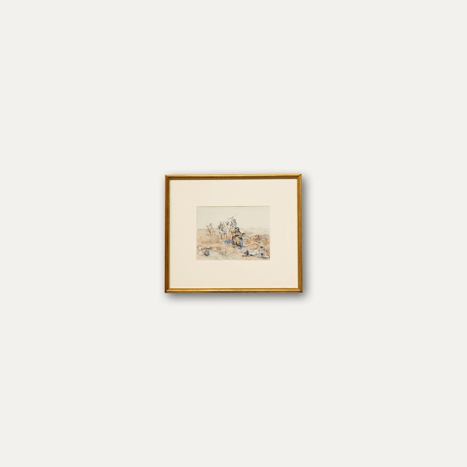 Edith Lawson Framed 1900 Watercolour, Assassination In The Desert photo vinterior