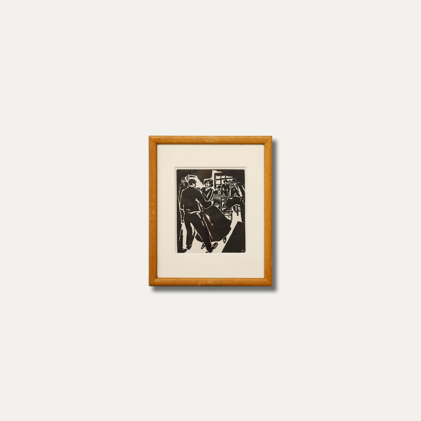 Frans Masereel (1889 1972) Framed Woodcut, Man's Passion No.16 photo vinterior