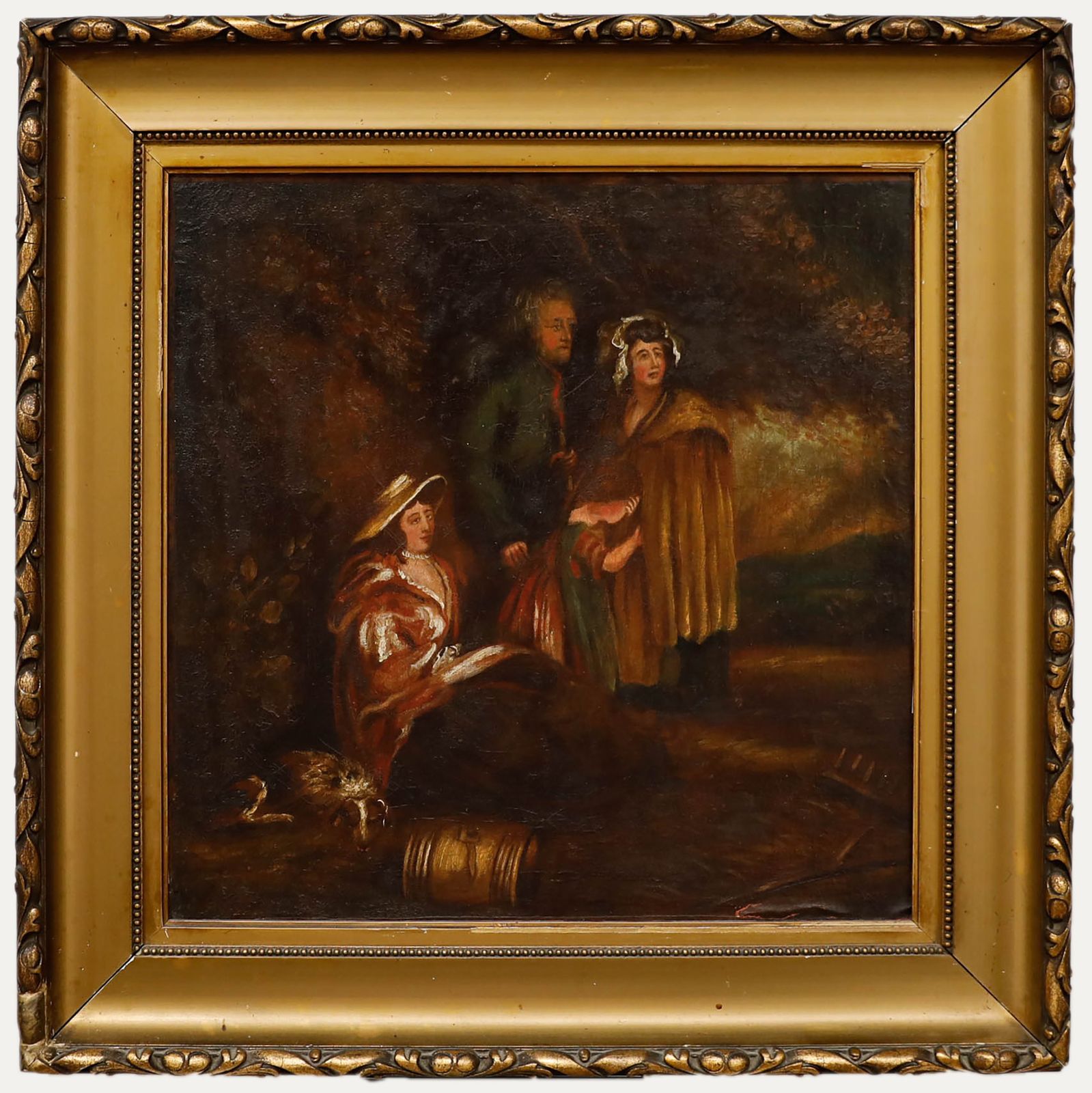 Continental School 19th Century Oil Peasant Family