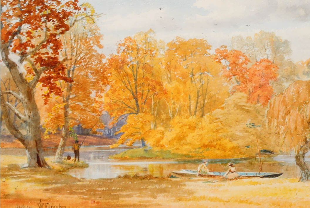 William J. Ferguson (Fl.1849 1886) Framed Watercolour, Autumn Tints photo furniture