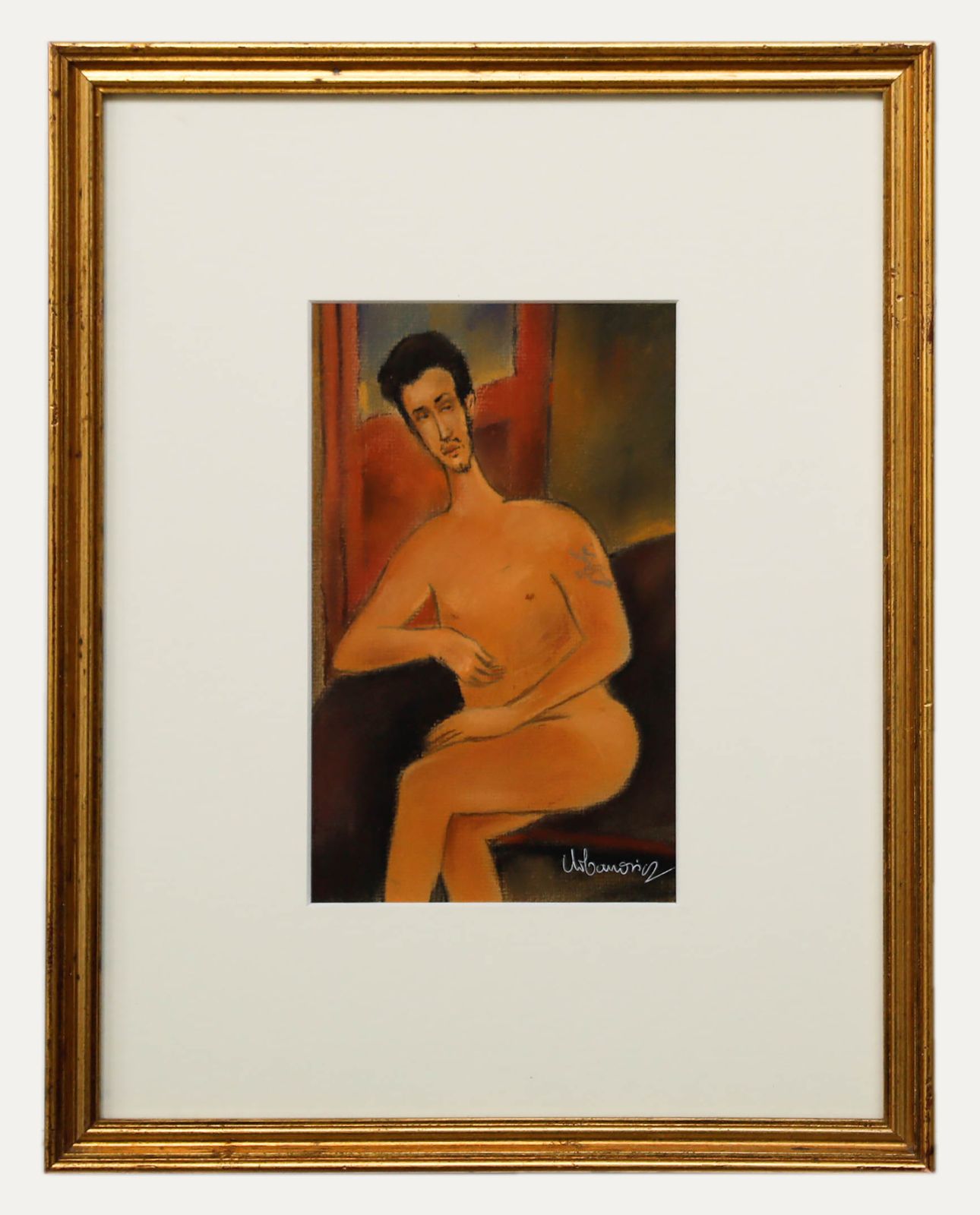 Urbanovicz 20th Century Pastel, Male Nude