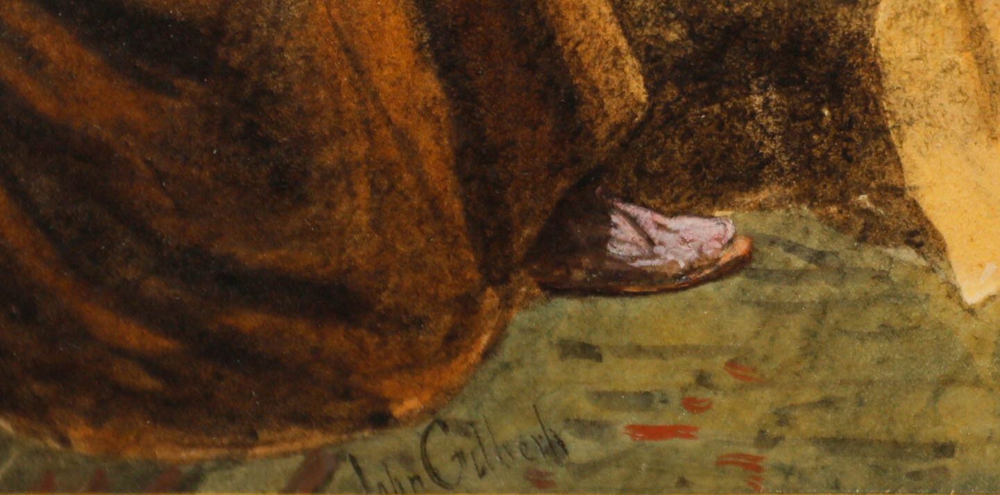 John Gilbert (1817 1897) 19th Century Watercolour, Master And His Disciples photo vinterior