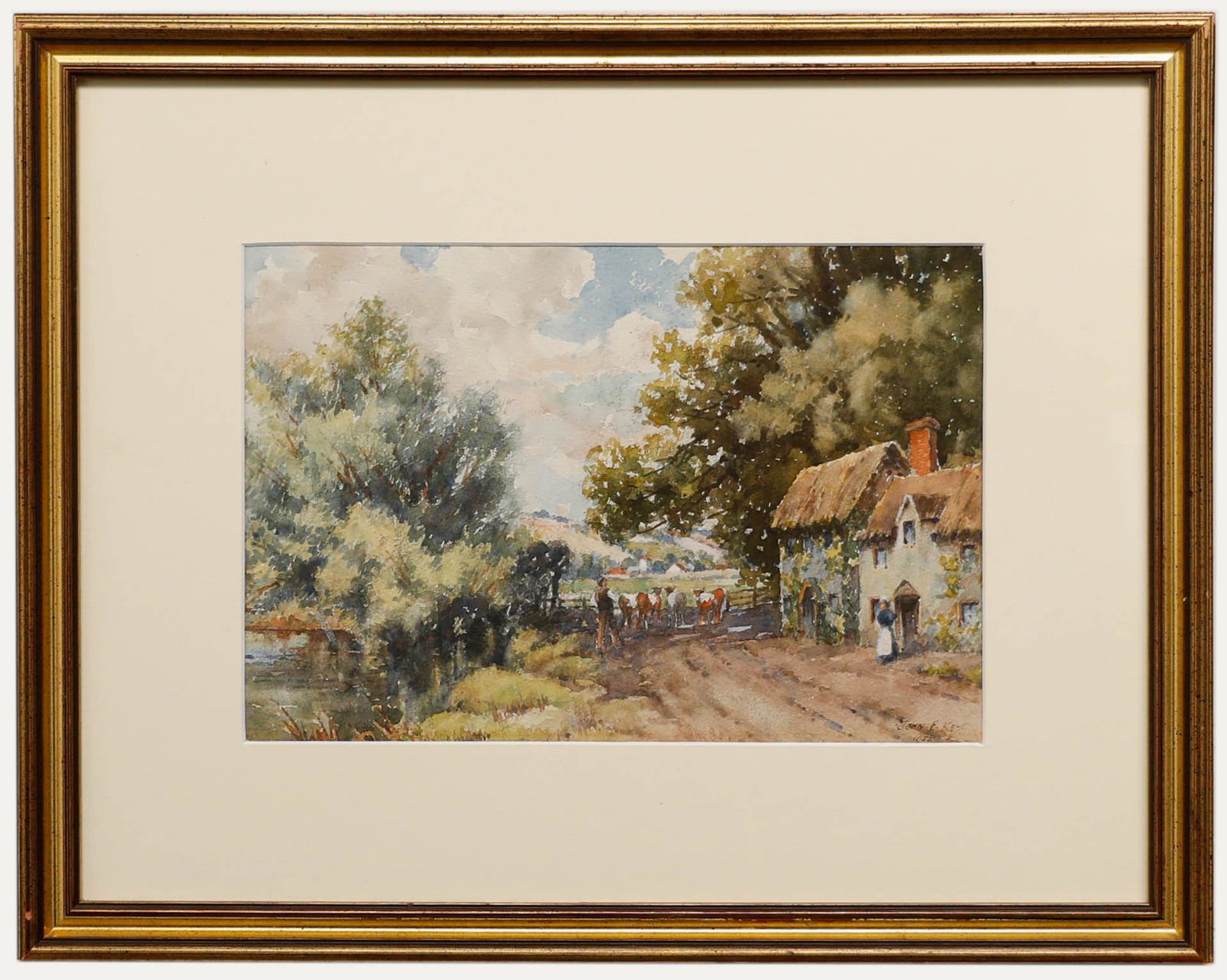John E. Key Framed Mid 20th Century Watercolour, Heading Out To Pasture
