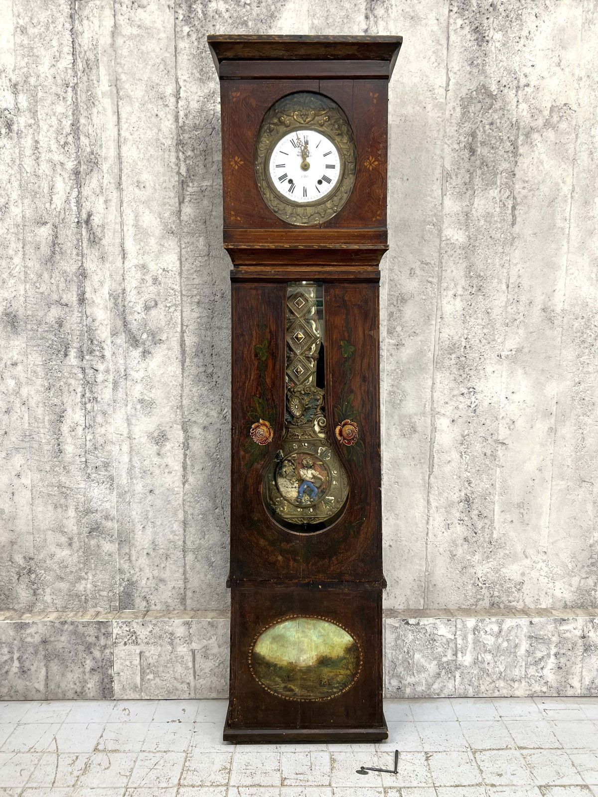 Haute Savoie Hand Decorated Grandfather Clock photo furniture