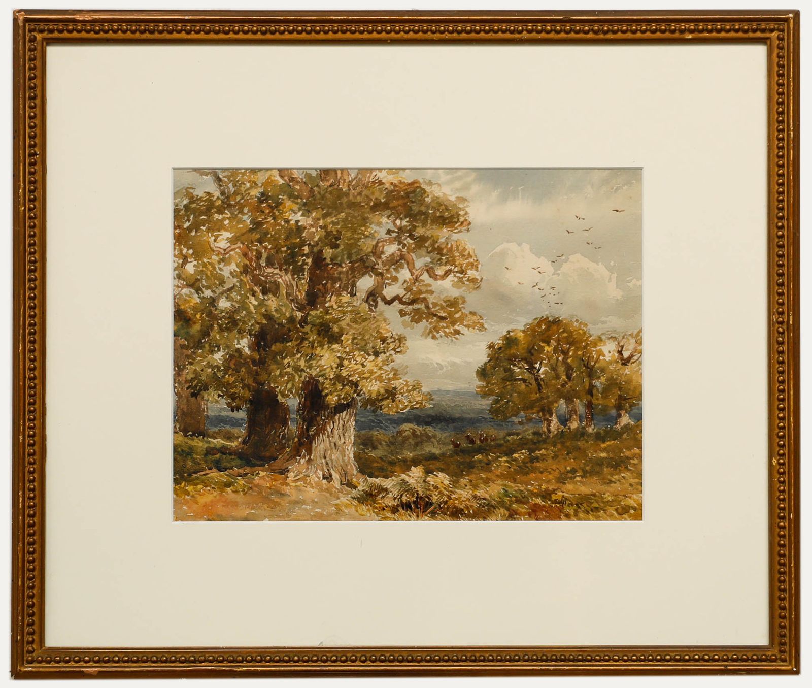 Attrib. William Bennett (1811 1871) Watercolour, Red Deer In Richmond Park