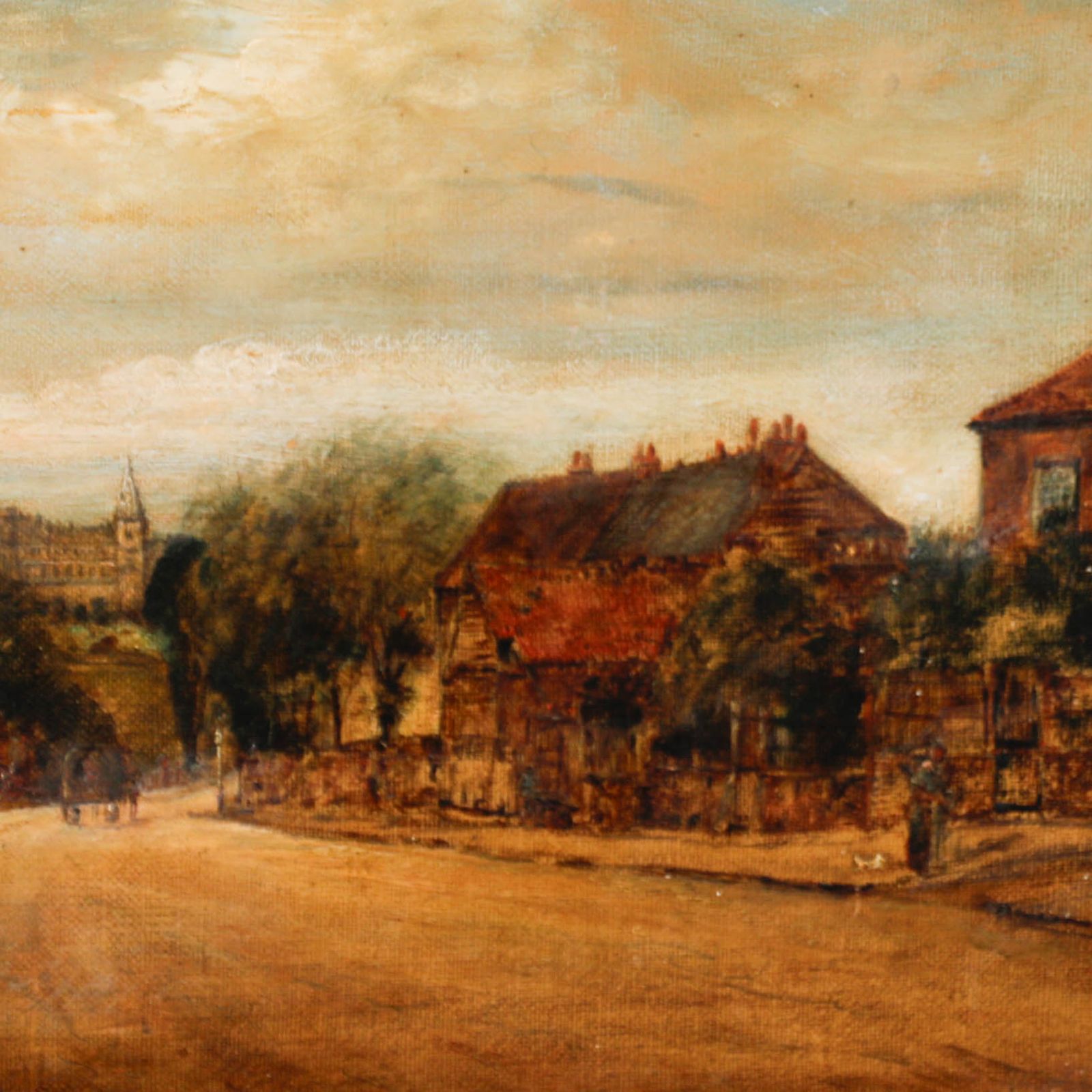 William Freeman (1813 1897) Late 19th Century Oil, A Street In Norwich photo Art