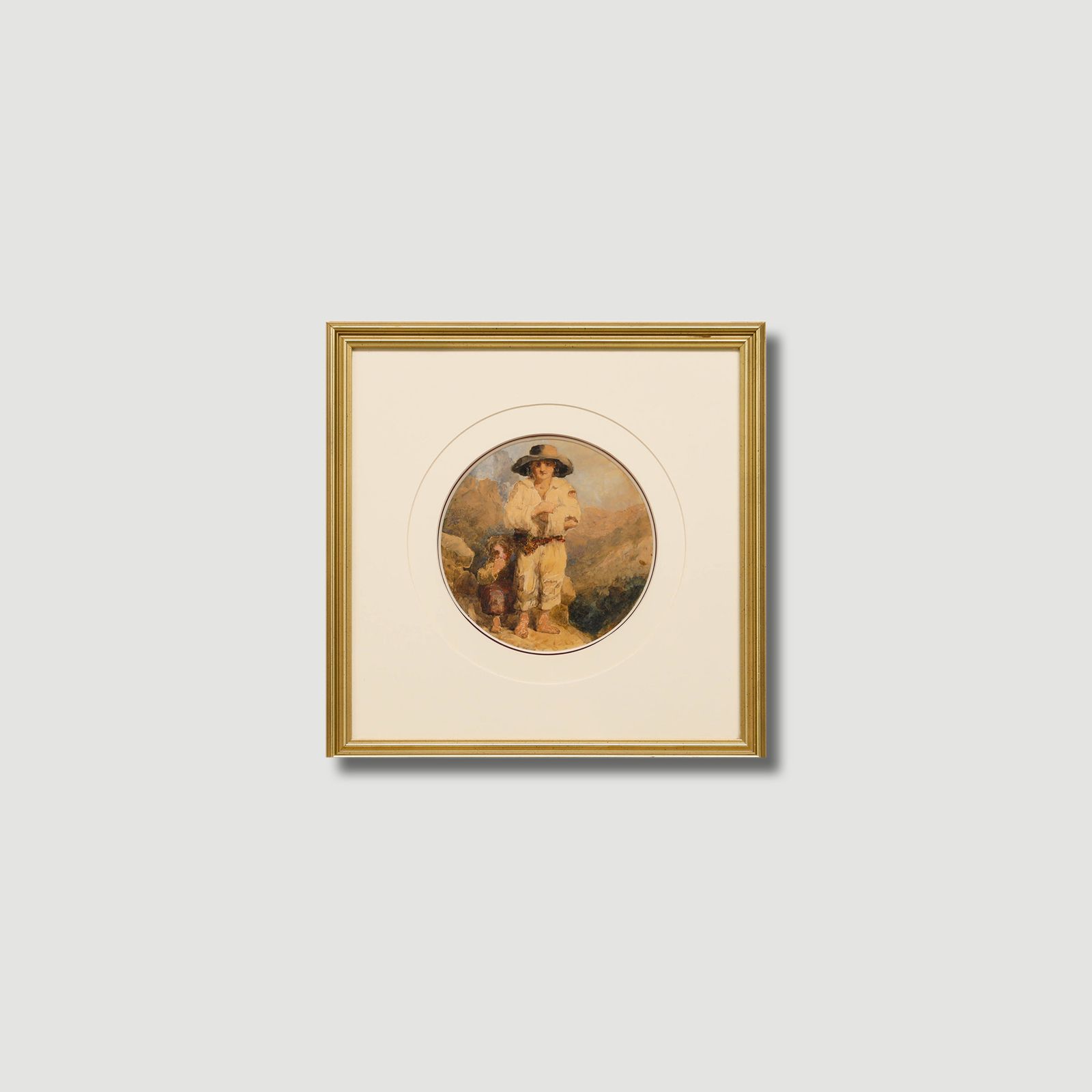 George Snell (1820 1893) 19th Century Watercolour, The Farmer & Son photo vinterior