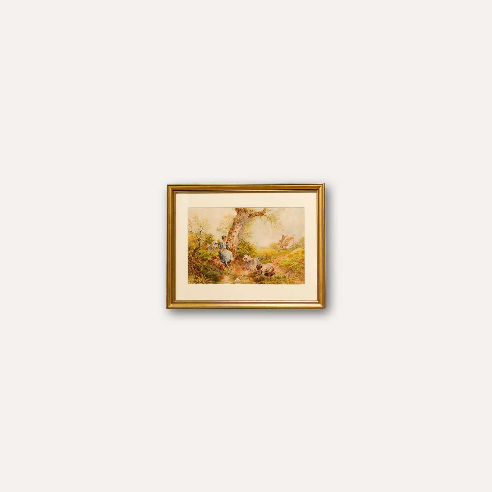 B. Wish Framed Late 19th Century Watercolour, The Toy Boat Race photo buy
