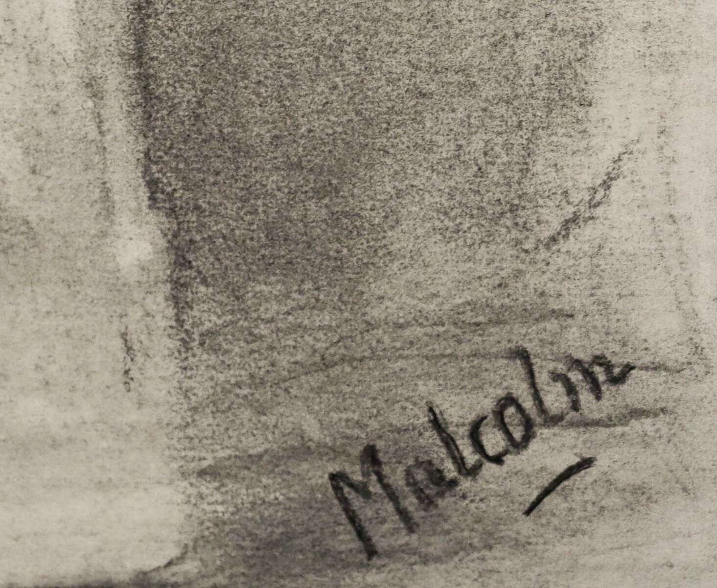 Malcolm Framed 20th Century Charcoal Drawing, Standing Nude photo vinterior