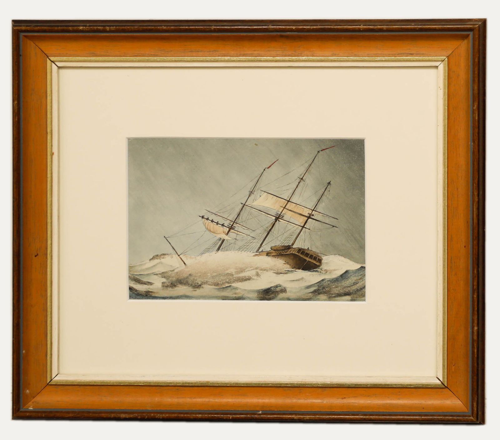 Attrib. R. Warren Vernon  Late 19th Century Watercolour, Listing In Rough Sea