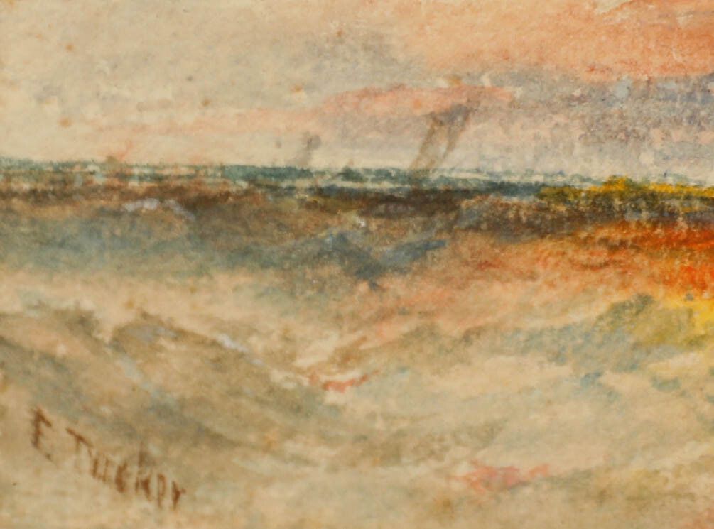 Frederick Tucker (1860 1935) Watercolour, Rowing Into The Sunset photo vinterior