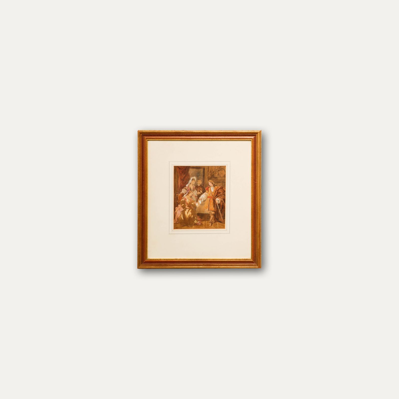 18th Century Watercolour Court Scene photo vinterior