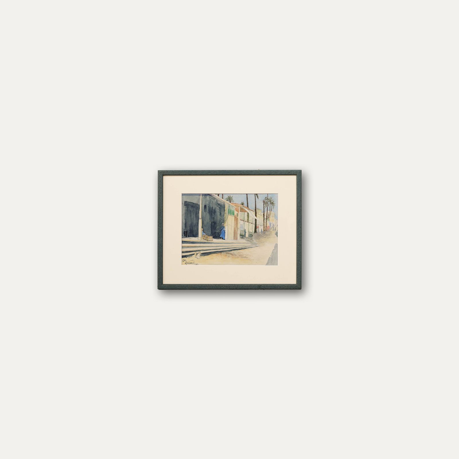 C. Woodward Framed 1919 Watercolour, North African Street Scene photo buy