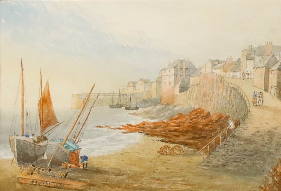 M. A. Carter Framed Late 19th Century Watercolour, Preparing Boats At Newlyn photo furniture