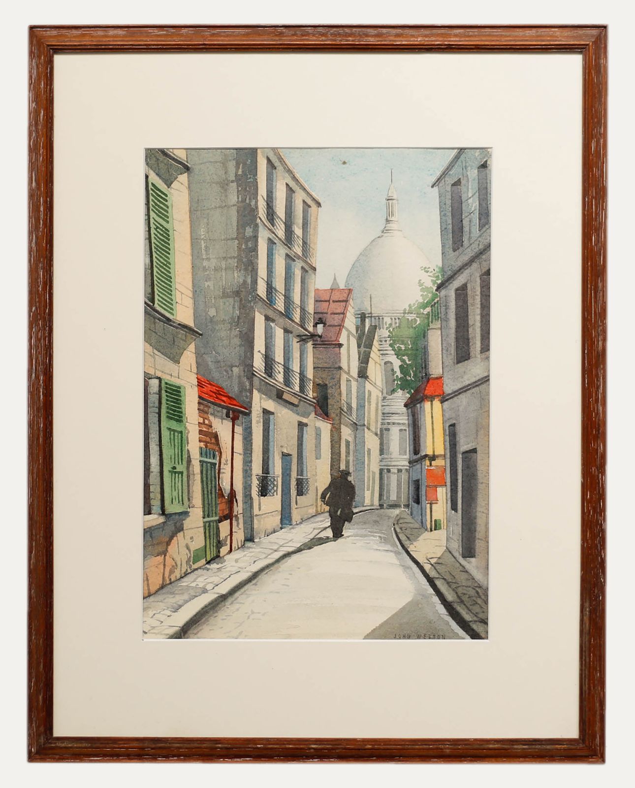 John Weston 20th Century Watercolour, Walking To The Scare Coeur
