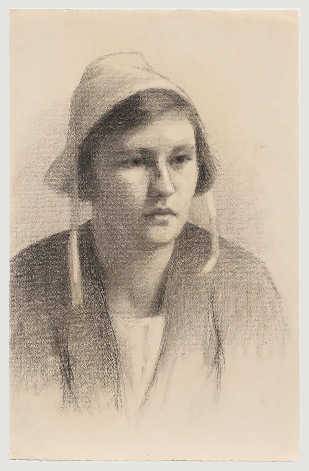 G. Querville 1938 Graphite Drawing, Dutch Woman