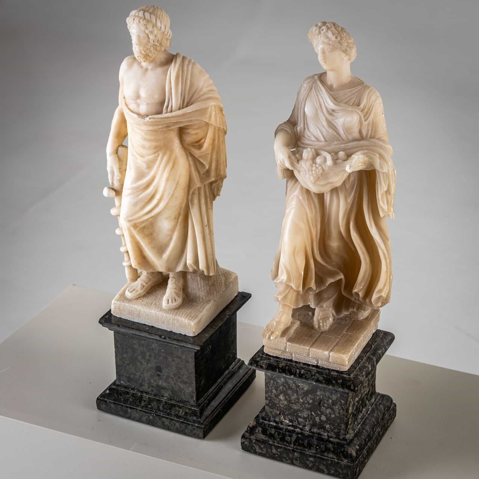 Pair Of White Alabaster Sculptures, 2nd Half 19th Century photo furniture