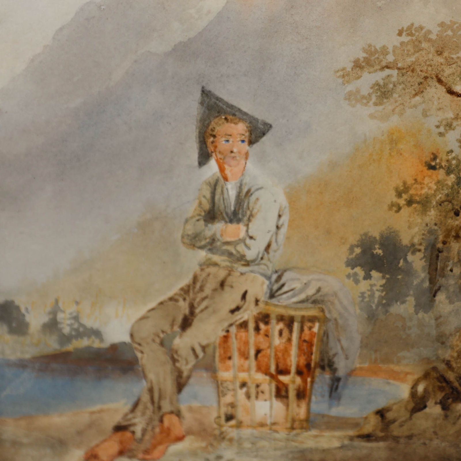 Early 19th Century Watercolour Foxcatcher photo Art