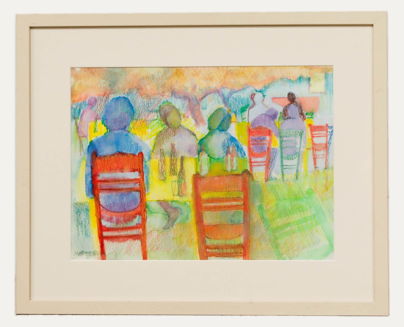 Mary Chugg (1935 2024) Framed Contemporary Watercolour, A Cretan Taverna II