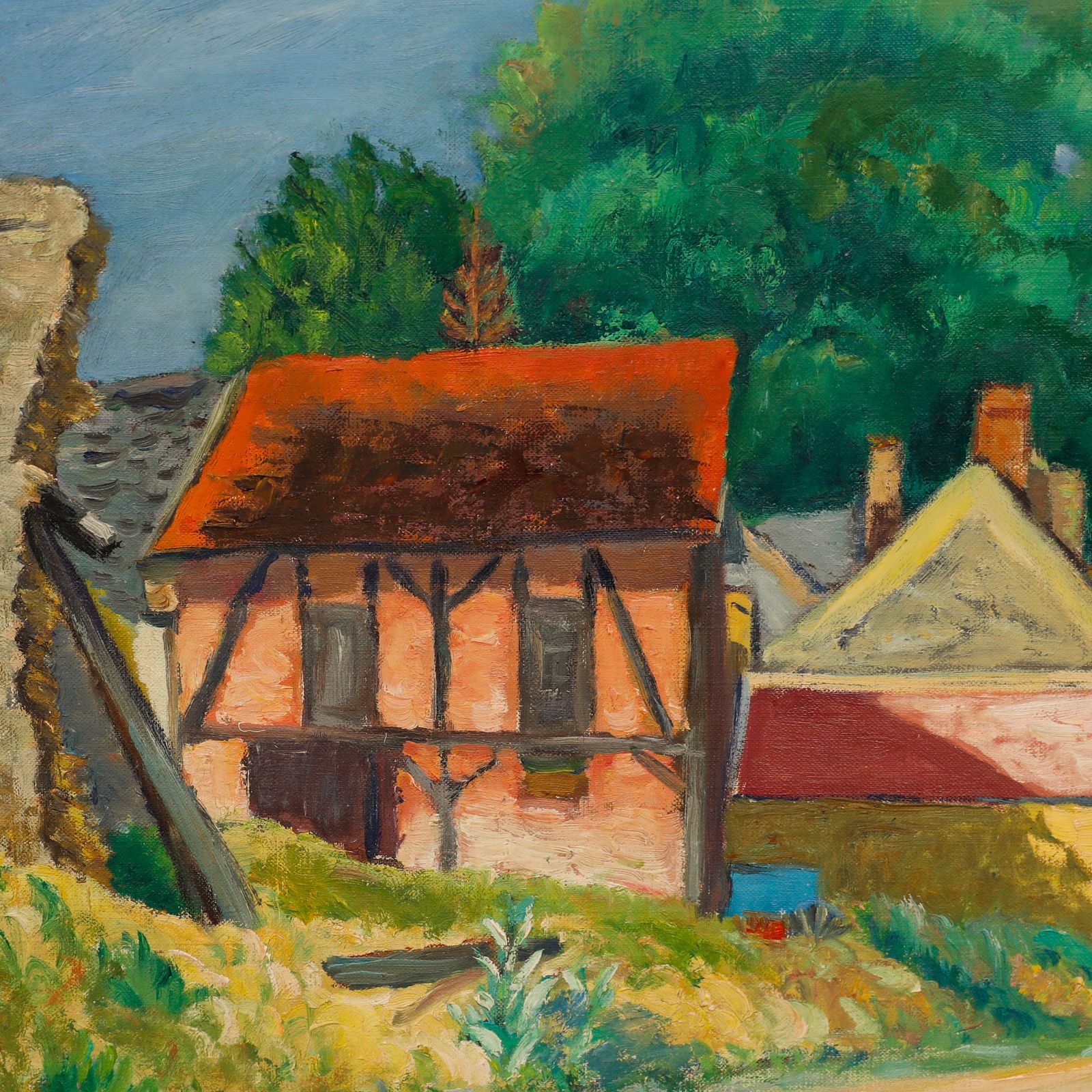 Henry Portal (1890 1982) Mid 20th Century Oil, The Village Road photo Art