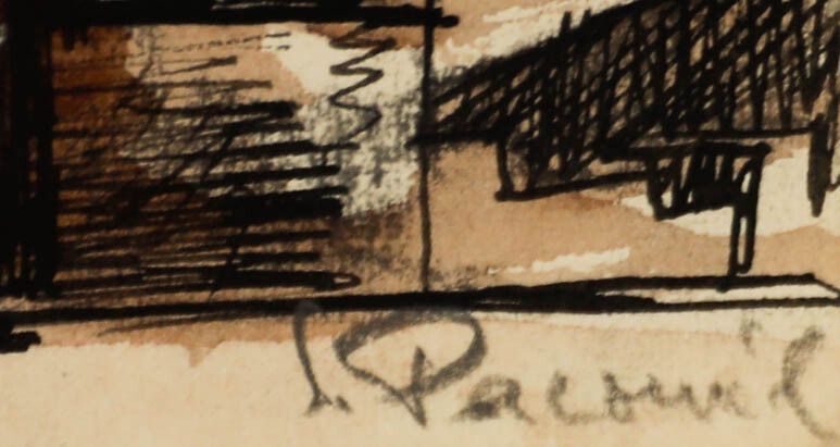 Georges Pacouil (1903 1996) Mid 20th Century Watercolour, The Car Dealership I photo 55.0